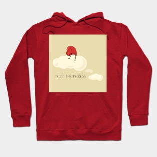 Cartoon heart lying on a cloud with inspirational quote Trust the process Hoodie